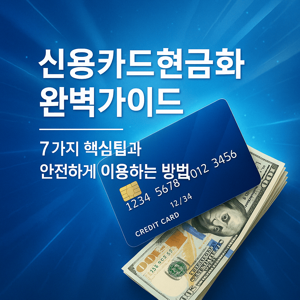 신용카드현금화 완벽가이드 7가지 핵심팁과 안전하게 이용하는 방법